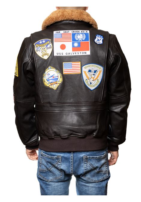 giubbino pelle marrone TOP GUN | TG1PELLE-BROWN